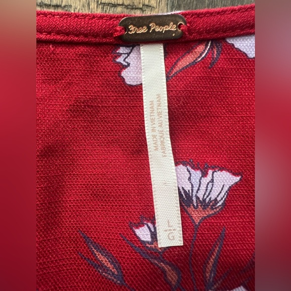 Free People Adelle Floral Red Tunic Dress - Picture 5 of 6
